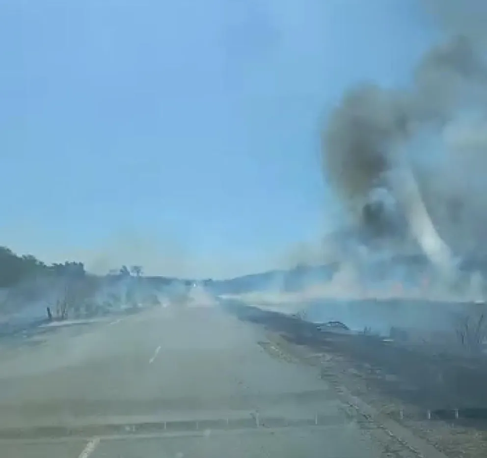 Se registraron fuertes incendios en la ruta 16