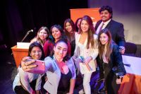 Bettina Romero acompañó a cientos de  jóvenes que debaten sobre temáticas mundiales