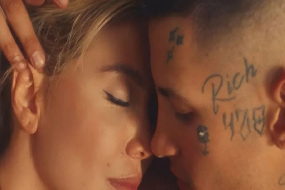 De la mano y muy acaremelados: así se mostraron Wanda Nara y L-Gante en la presentación de su video