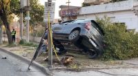 Impactante accidente en el barrio Tres Cerritos: casi explota un caño de gas