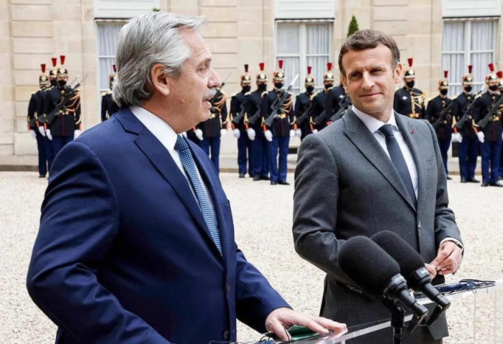 Alberto Fernández estuvo con Emmanuel Macron en Francia 