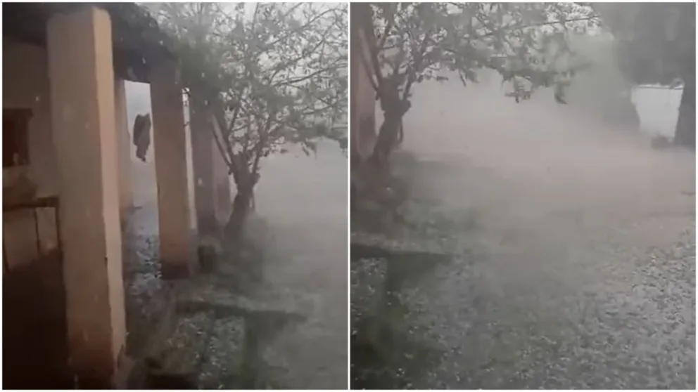 Como lo adelantó Voces Críticas, empezó a caer granizo y fuertes lluvias