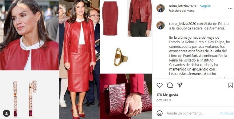 Letizia luci&oacute; unos zapatos rojo vino.