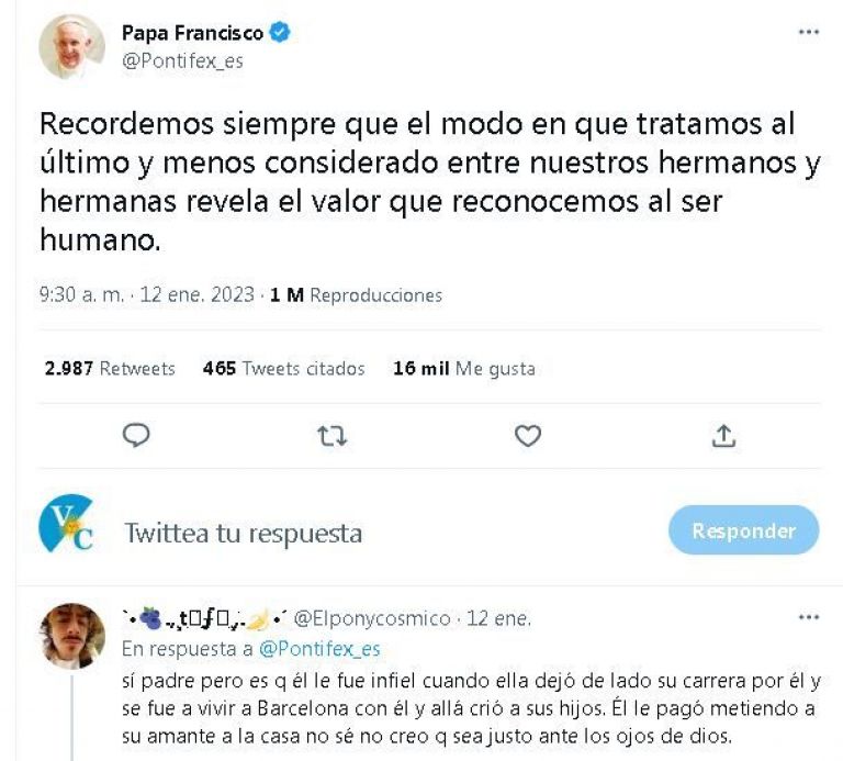 La publicación del Papa Francisco.