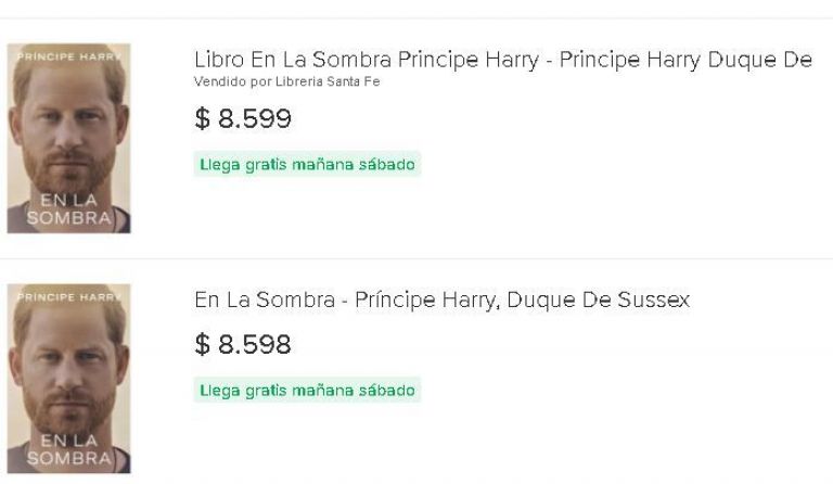 El libro del príncipe Harry se puede conseguir en Argentina.
