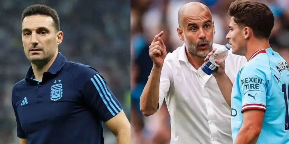 Lo que hizo Scaloni que deja expuesto a Pep Guardiola tras dejar en el banco a Julián Álvarez 