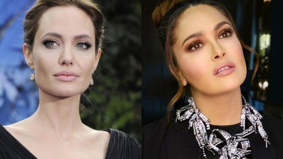 ¿Fin de una amistad?: Angelina Jolie empujó la cara de Salma Hayek contra una torta