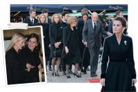 Así fue el característico look con el que la reina Letizia asistió al funeral de Constantino