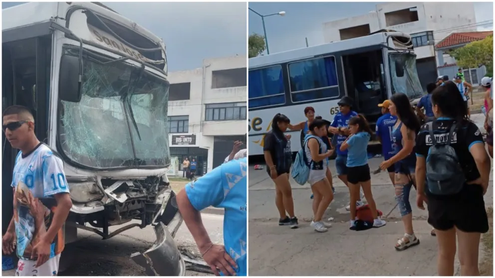 Terrible accidente a metros del Martearena: colectivo en el que viajaban hinchas quedó destrozado