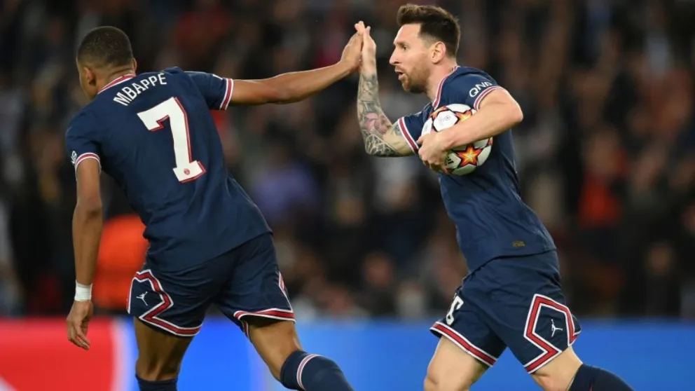 Kylian Mbappé y Lionel Messi