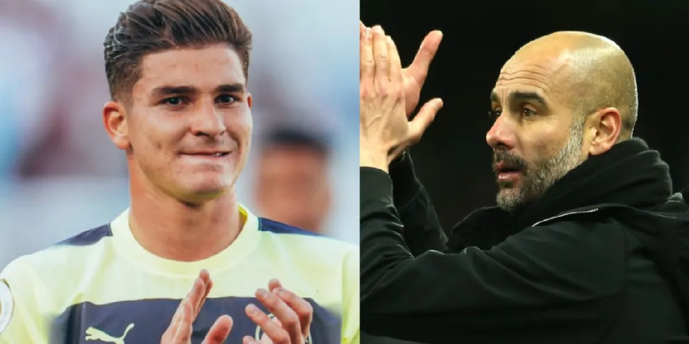 Increíble: esto hizo Pep Guardiola al ver que Julián Álvarez creó la situación de gol frente a Arsenal