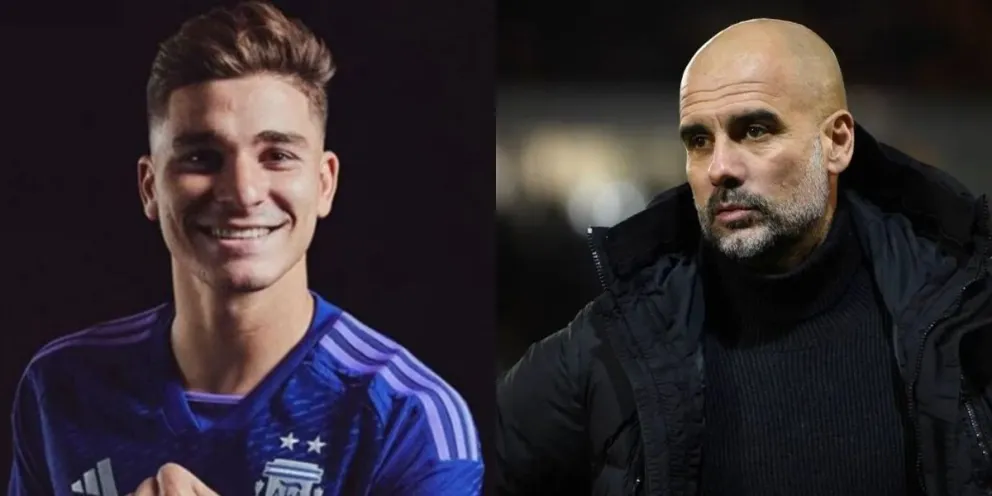 Julián Álvarez contento tras los fuertes comentarios del CEO del City contra Pep Guardiola