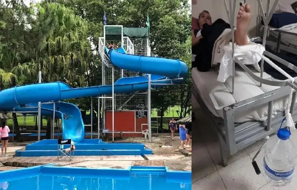 Se lanzó por un tobogán y por una falla se fracturó la tibia