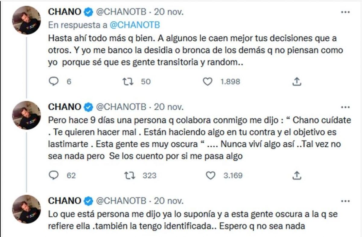 Chano realizó una polémica declaración hace unos meses.