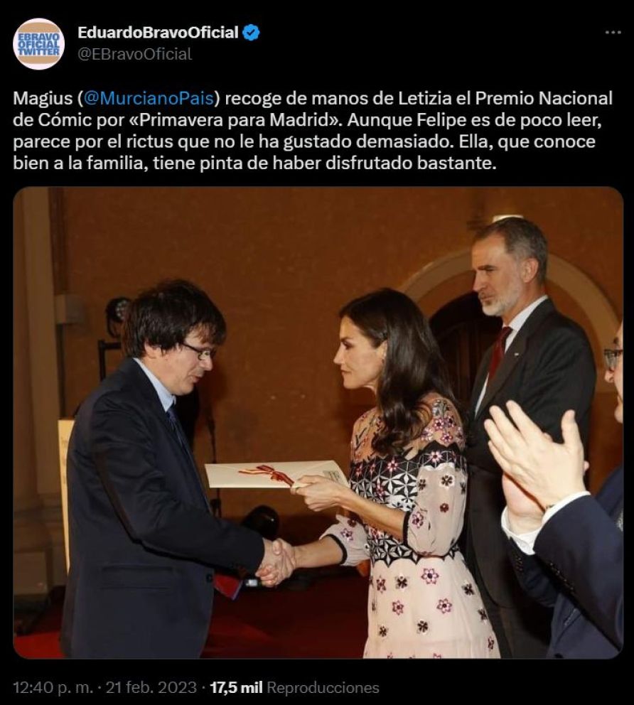 Tweet en burla a rey Felipe VI