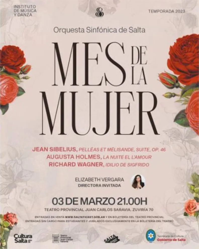 Mes de la mujer: concierto de la Orquesta Sinfónica de Salta