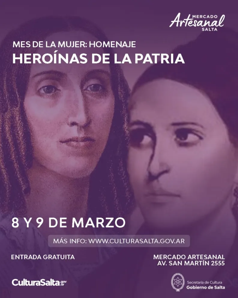 El Mercado Artesanal de Salta ofrecerá actividades gratuitas en homenaje a las heroínas de la Patria