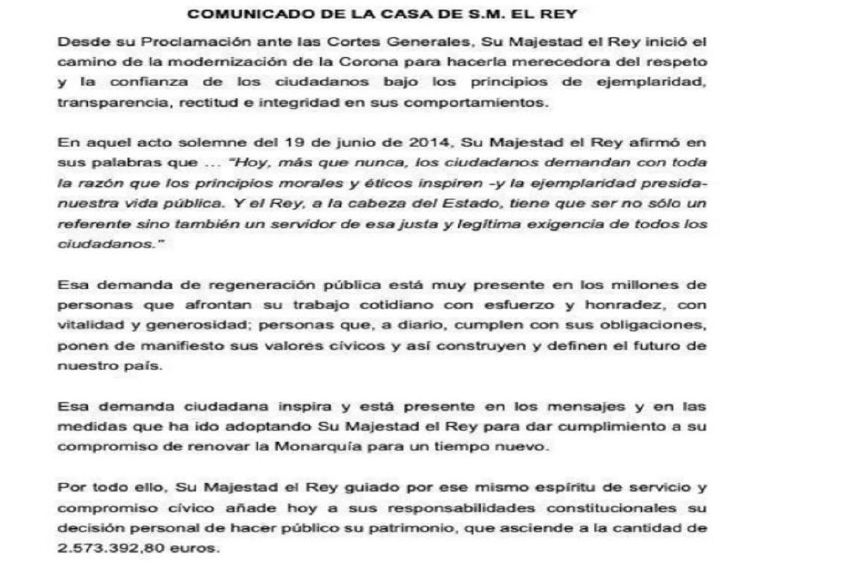 comunicado rey felipe