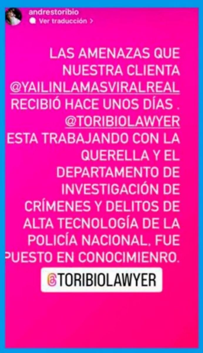 Descargo del abogado de Yailin.