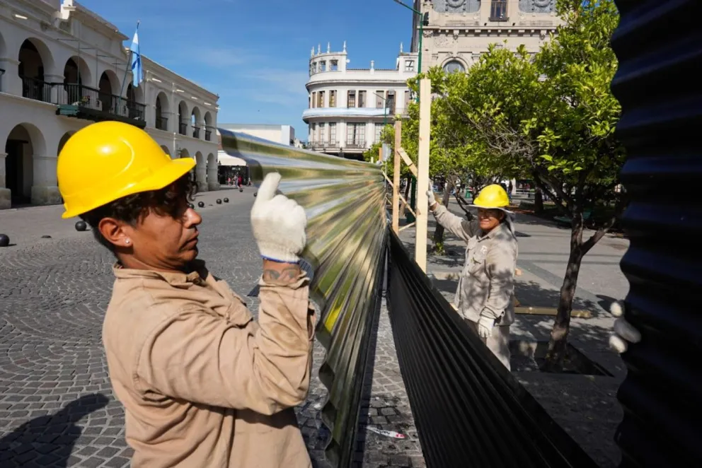 Progreso en las obras de la Plaza 9 de Julio: cuándo se habilita