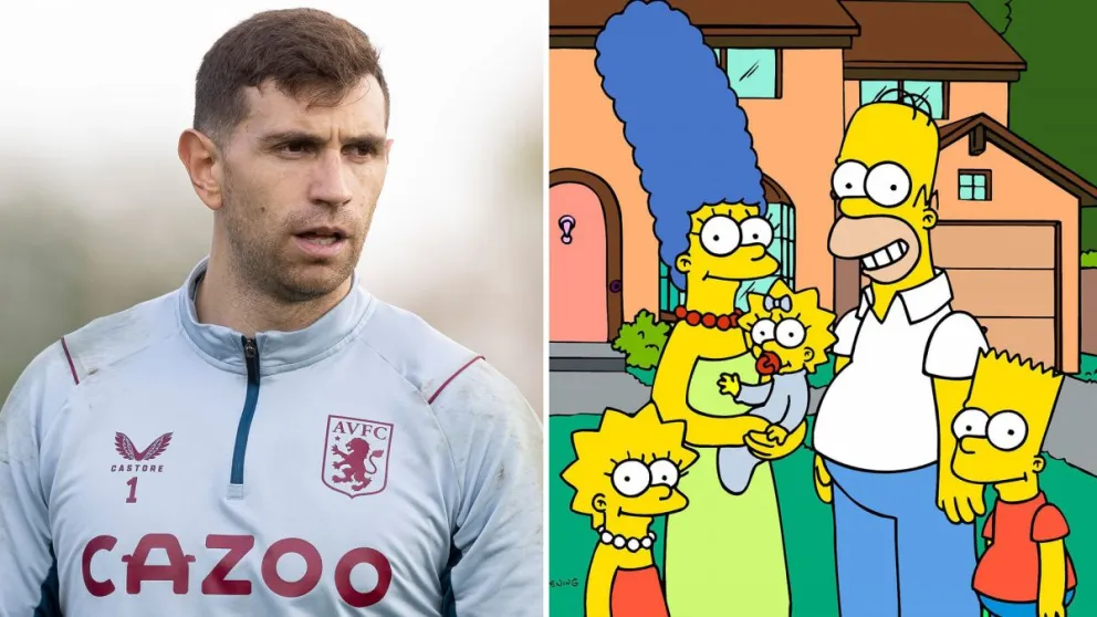  En Inglaterra comparan al Dibu Martínez con un desopilante personaje de los Simpson 