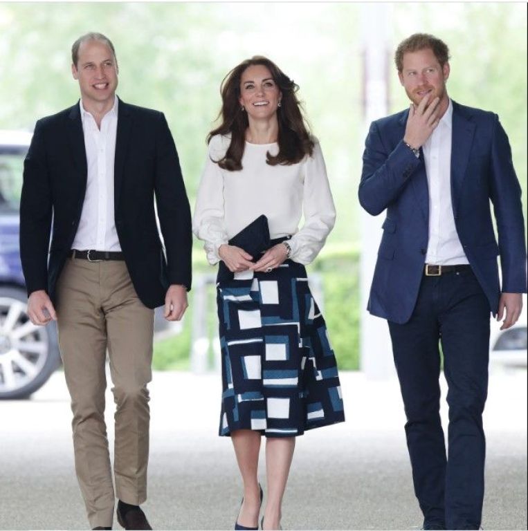 Guillermo, Kate Middleton y Harry.