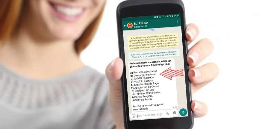 EDESA sumó novedosas funciones: cómo recibir las facturas y los avisos de deuda en tu WhatsApp    