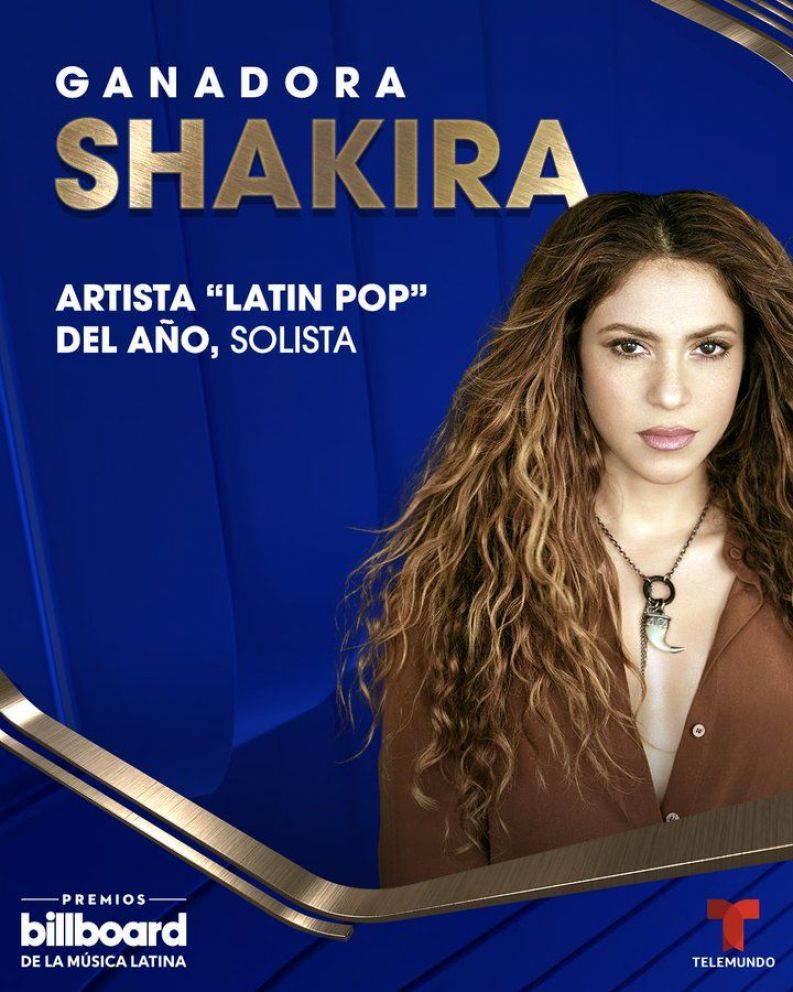 Shakira ganadora del premio Billboard