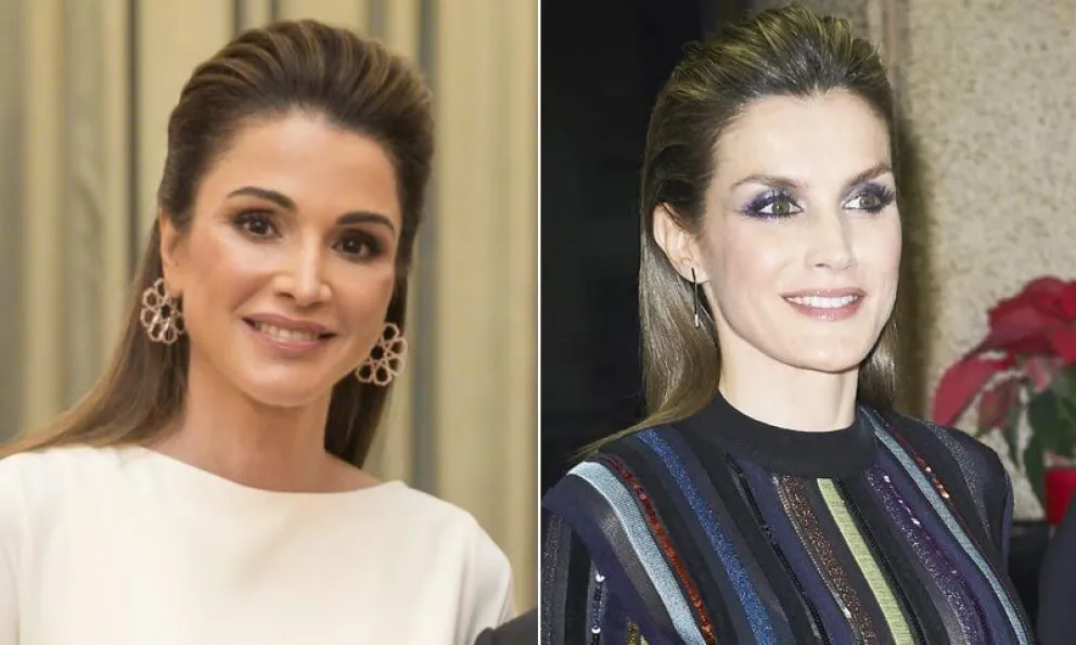 La reina Letizia cae rendida ante los descomunales looks de la reina Rania: fotos exclusivas