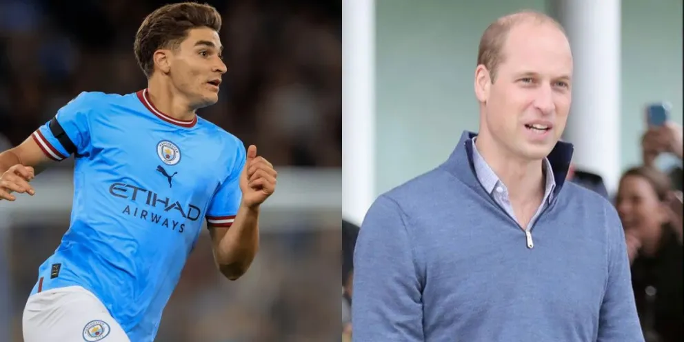 El gesto que tuvo el príncipe Guillermo con Julián Álvarez tras el triunfo del City en la FA Cup 