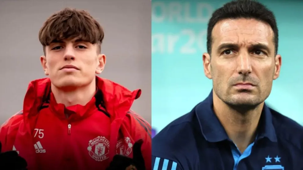  Liones Scaloni le cumple el sueño a Alejandro Garnacho: una foto que emociona