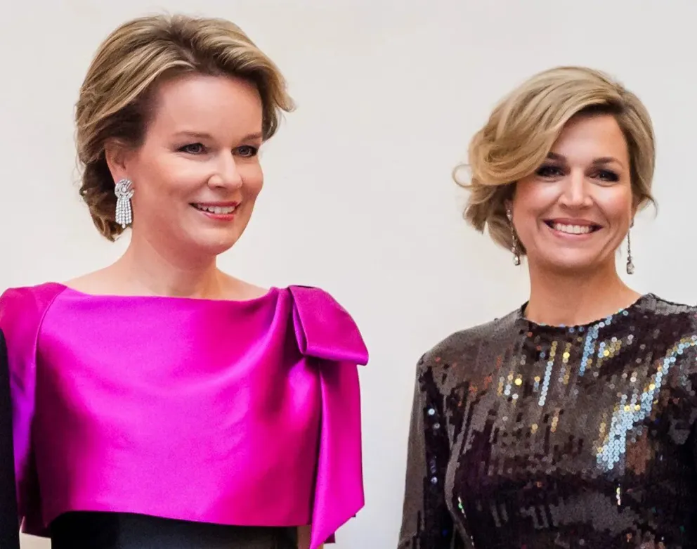 Duelo de tiaras: el ostentoso look de brillos con el que Máxima de Holanda opacó a Matilde Bélgica
