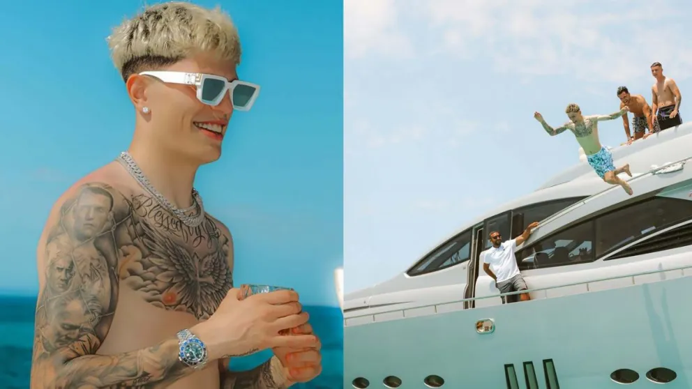 En un yate millonario: así son las extravagantes vacaciones de Alejandro Garnacho en Ibiza
